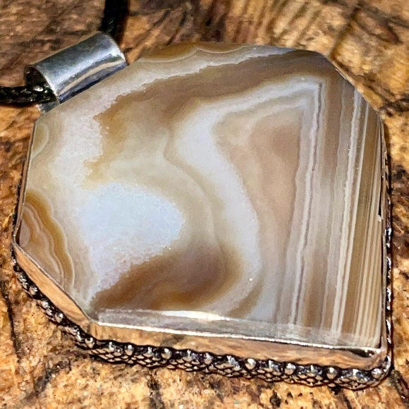 Brown Banded Agate Pendant 2” - Picture 3 of 11